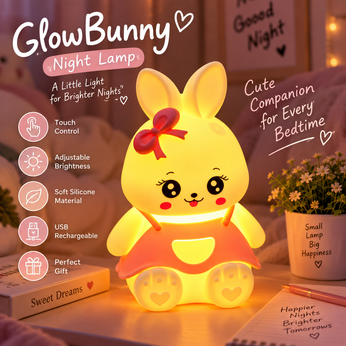 GlowBunny™ – Magical Touch Night Lamp