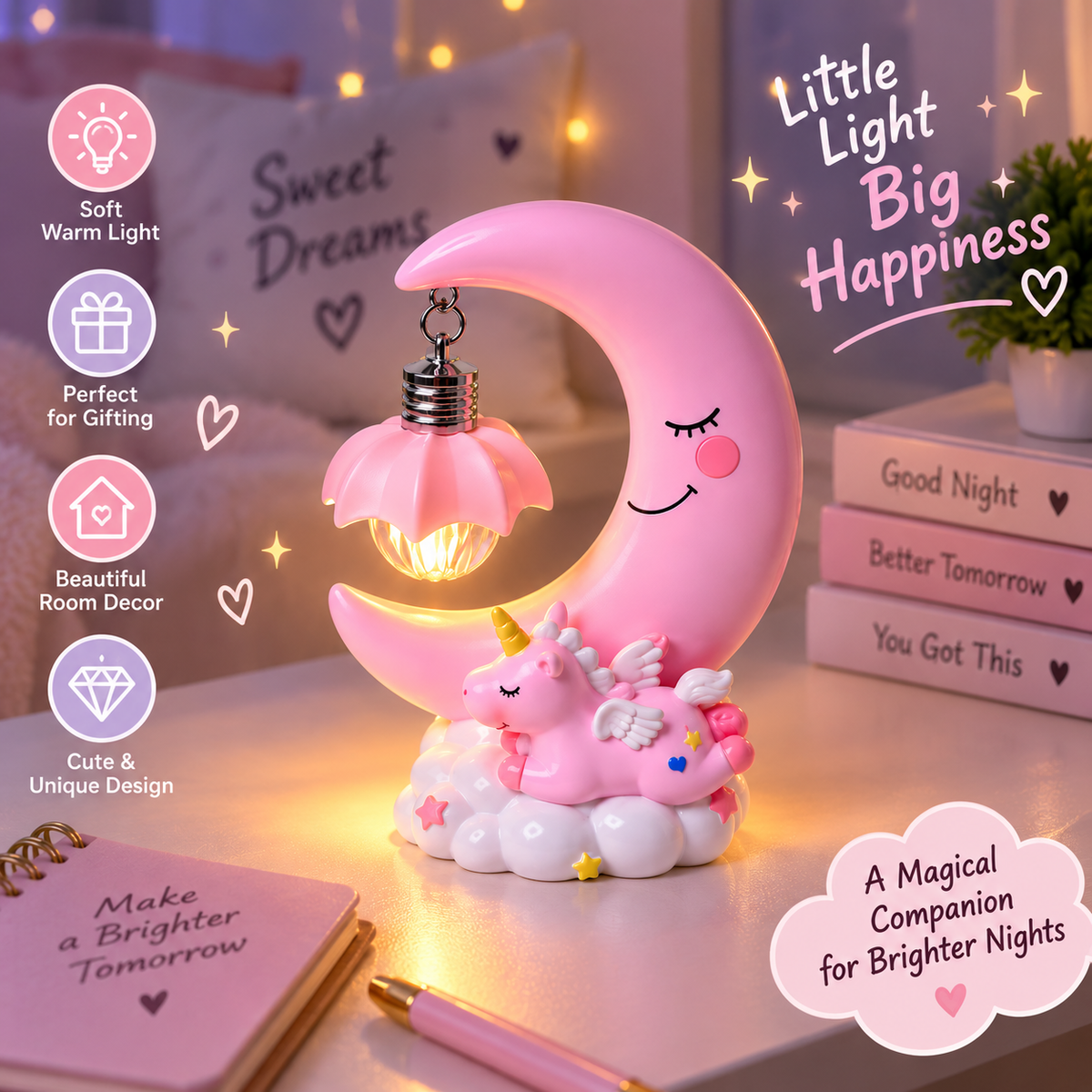 MoonGlow™ – Cute Unicorn Night Lamp