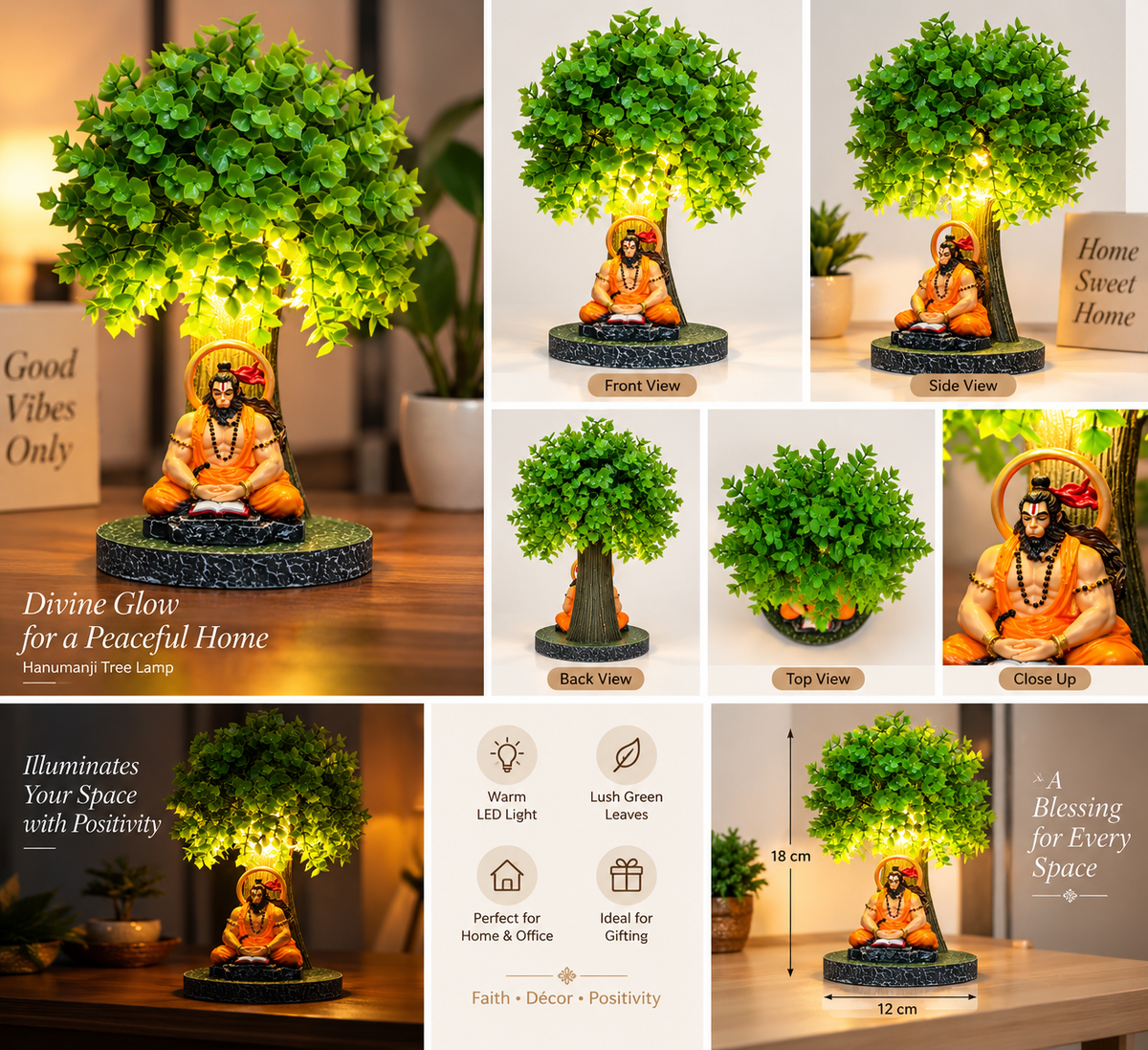 Divine Hanumanji Tree Lamp – Spiritual LED Decorative Light